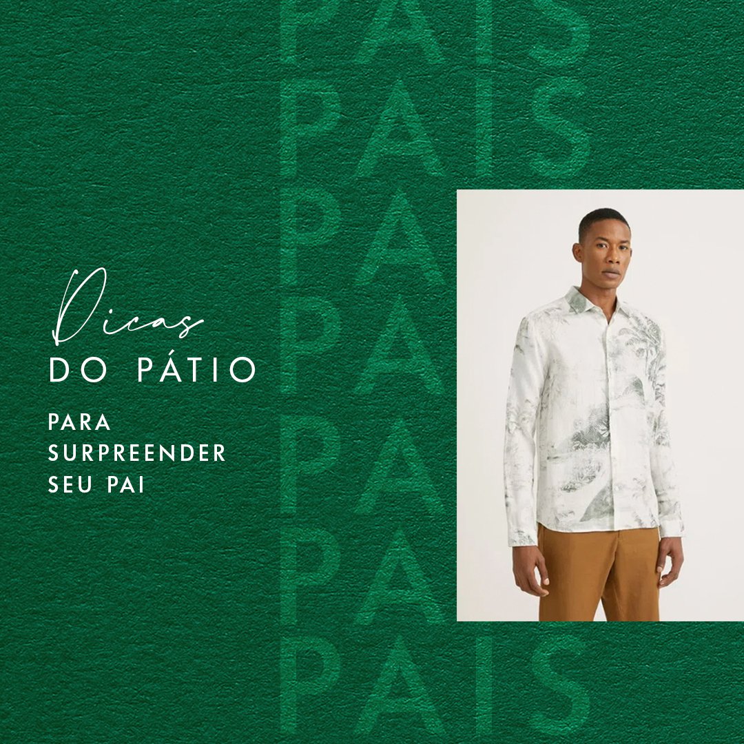 Dicas de presente para o Dia dos Pais. Aproveite a promoção Pátio: até 8 de agosto, 500 reais em compras = 1 Kit de especiarias Tanqueray (limitado a 1 por CPF). Beba com moderação. Não compartilhe com menores de 18 anos. Regulamento em patiosavassi.com.