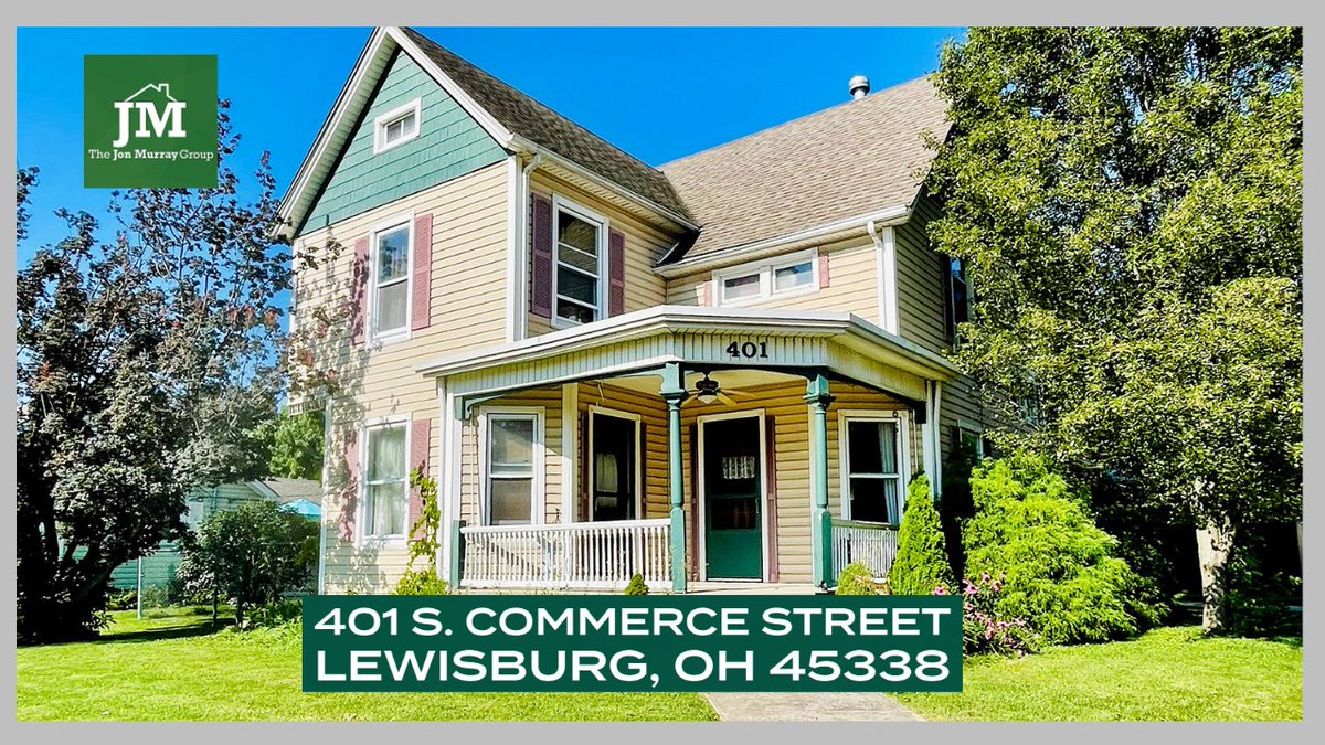 #NewListing!
401 S. Commerce Street #Lewisburg, OH 45338
5 Bedrooms, 1 Full & 2 Half Baths, 2 Car Detached Garage - $185,000
More info, photos, and video at bit.ly/401-Commerce-L…

#Victorian #Woodwork #PrebleCounty #RealEstate #Realtor #JonMurrayGroup #1RealEstateTeam #BHGRE