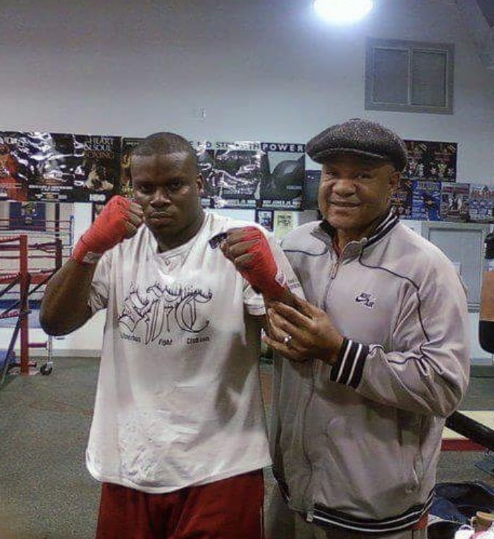 OrbitalMMA's tweet image. George Foreman once bought Derrick Lewis a car and trained him. He took the car back when Lewis decided to choose MMA over boxing.
