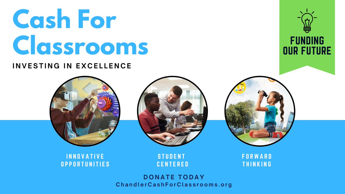 ChandlerEdFound's tweet photo. Donate to the https://t.co/M88pdjYbTr campaign and be part of funding our future. Support classroom enrichment grants for schools across @ChandlerUnified focusing on technology and innovative learning opportunities. Donate $100 or more for a CEF State Forty Eight shirt! https://t.co/DbYHw2DwyC