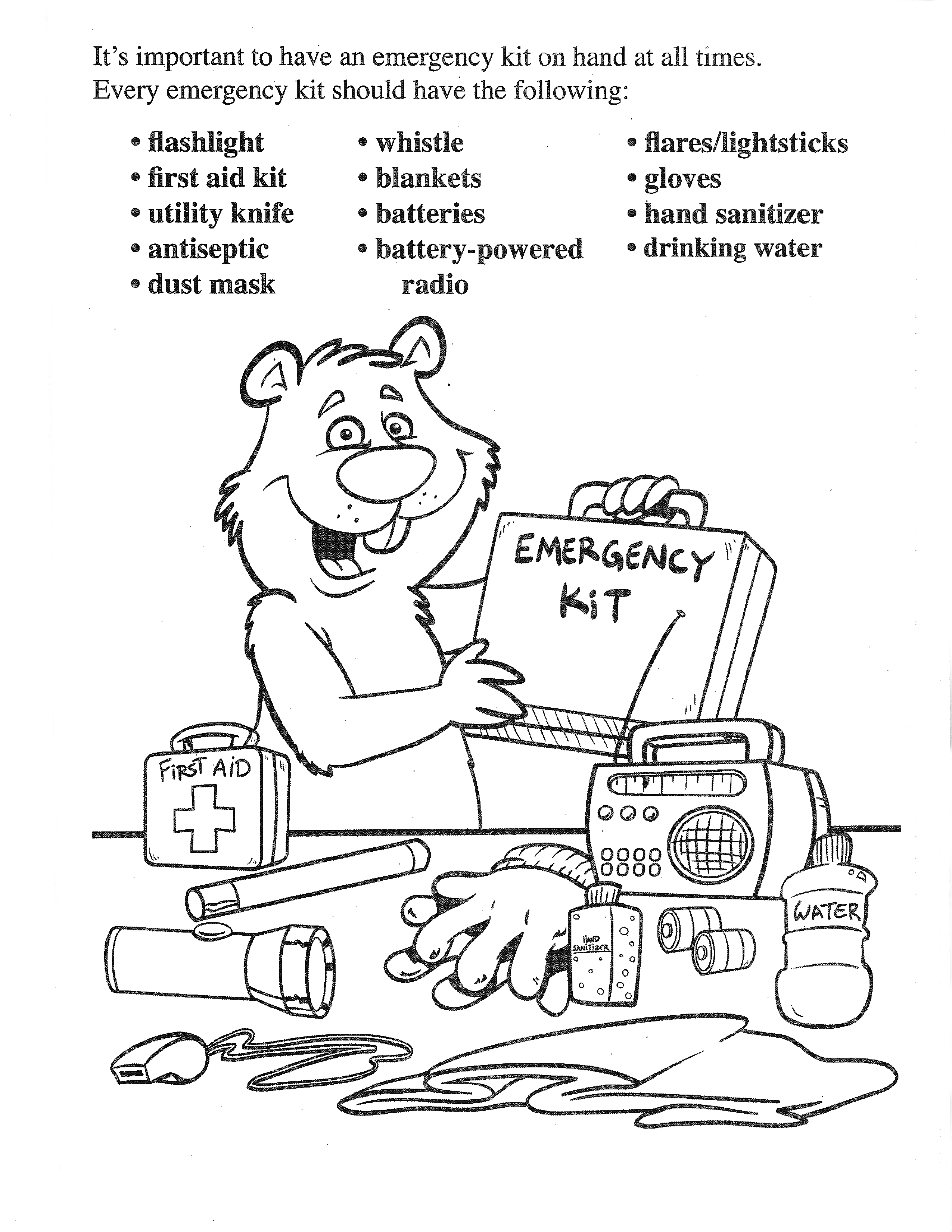 first aid kit coloring pages