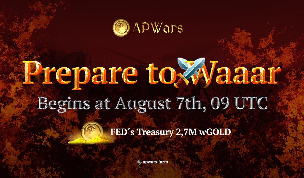 ⚔️APWars is a blockchain game about epic battles that will implement village building. 

🏹Join apwars.farm by August 7th to fight on the war.

#DeFi #gamified #BinanceSmartChain   #APWars 
<a href="/cz_binance/">CZ 🔶 BNB</a>