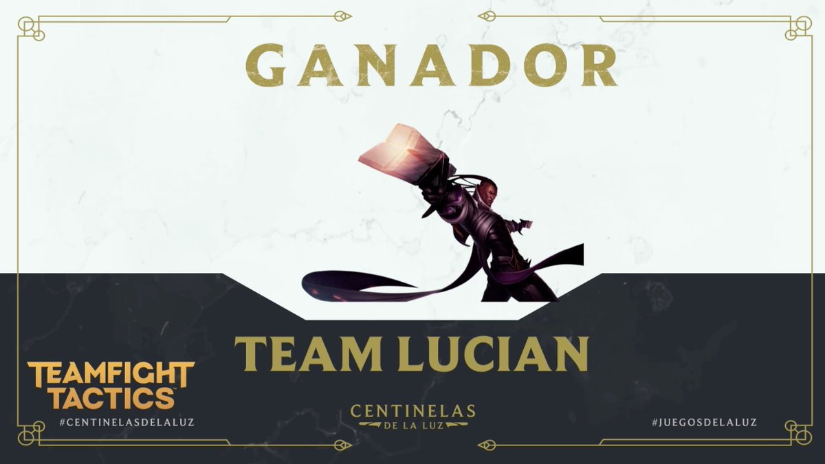 En #TFT, el #TeamLucian se lleva 6 puntos que suman a su favor, con <a href="/SoloFeeders/">Tio Feeder</a> siendo el último en pie en el lobby.

Sigue la final de #LOR, en estos #JuegosDeLaLuz.

📺youtube.com/wildriftlatam
📺twitch.tv/wildriftlatam
📺fb.com/wildriftlatam