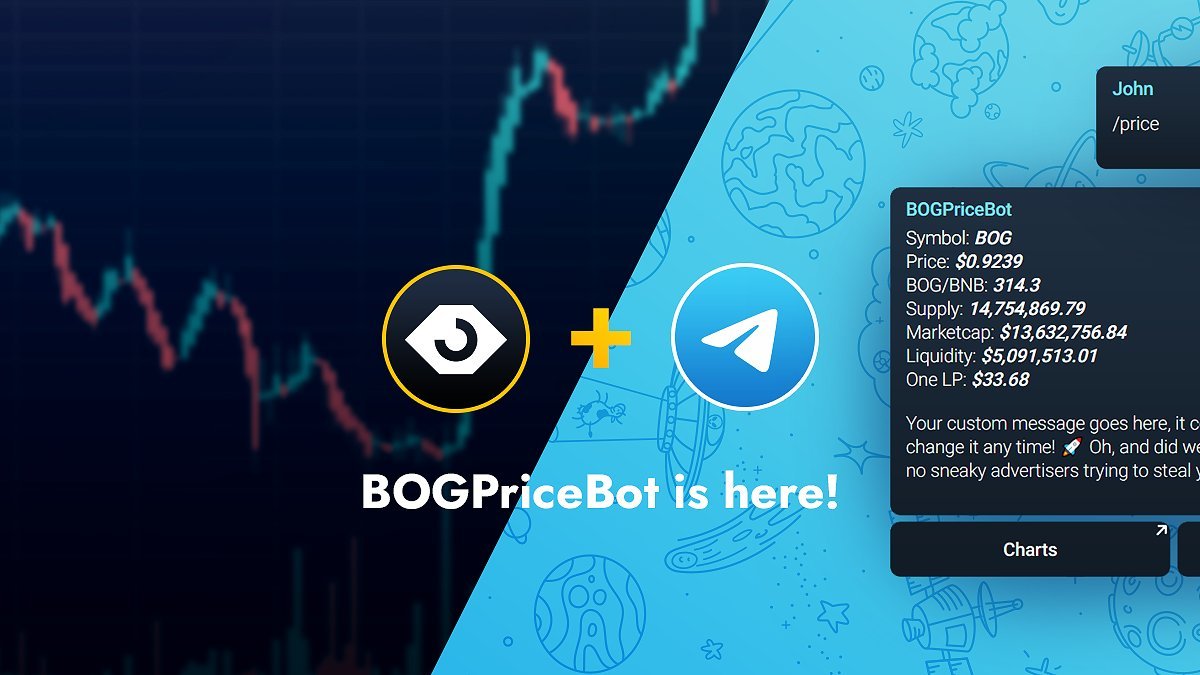 boggedfinance's tweet photo. Token Teams, the #BOGPriceBot is here.
Create your own #BSC Telegram Price Bot for your token. With /chart, /price and custom commands for your telegram groups!

https://t.co/wEGtB75E0C https://t.co/09nztL6Rab