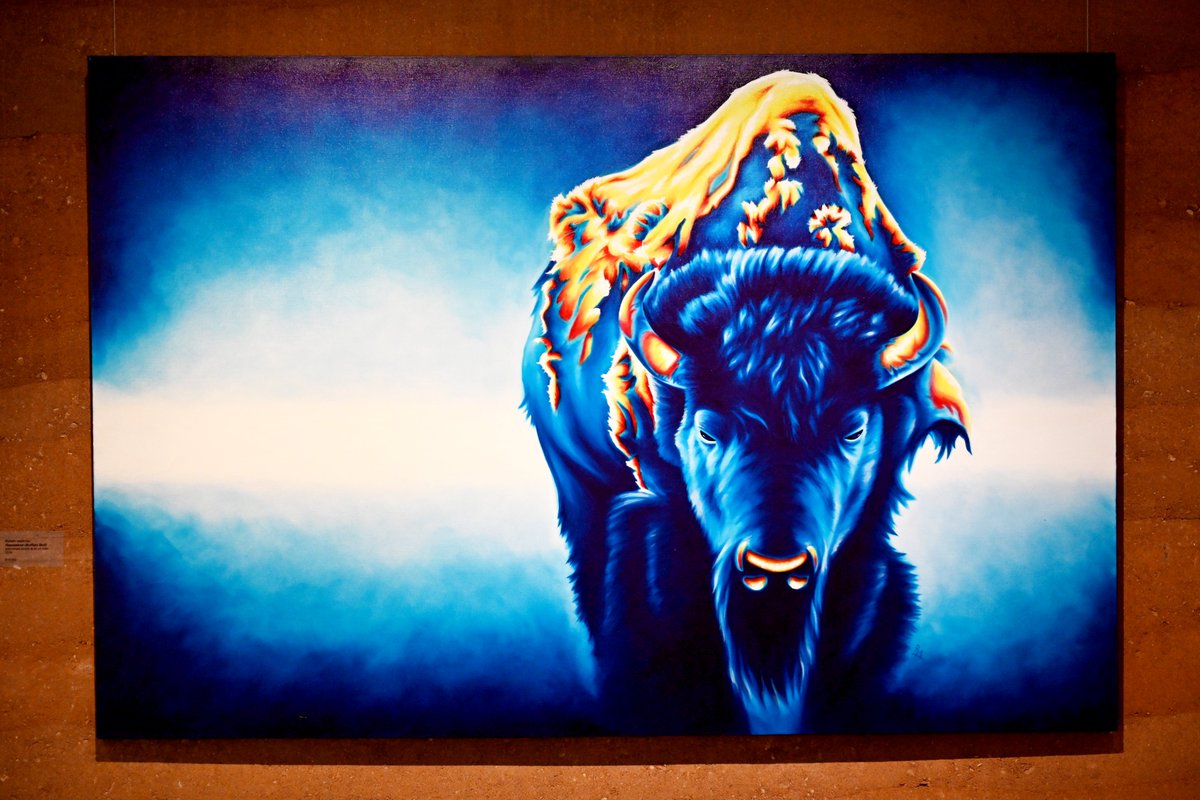 Robert Martinez, "Heeneecee (Buffalo Bull)", airbrushed acrylic &amp; oil on linen, 2019

The Art of Robert Martinez through September 5.

Martinez will present a Gallery Talk at The Brinton on August 12 at 7 p.m. Open to the public &amp; admission is free.

#theartofrobertmartinez