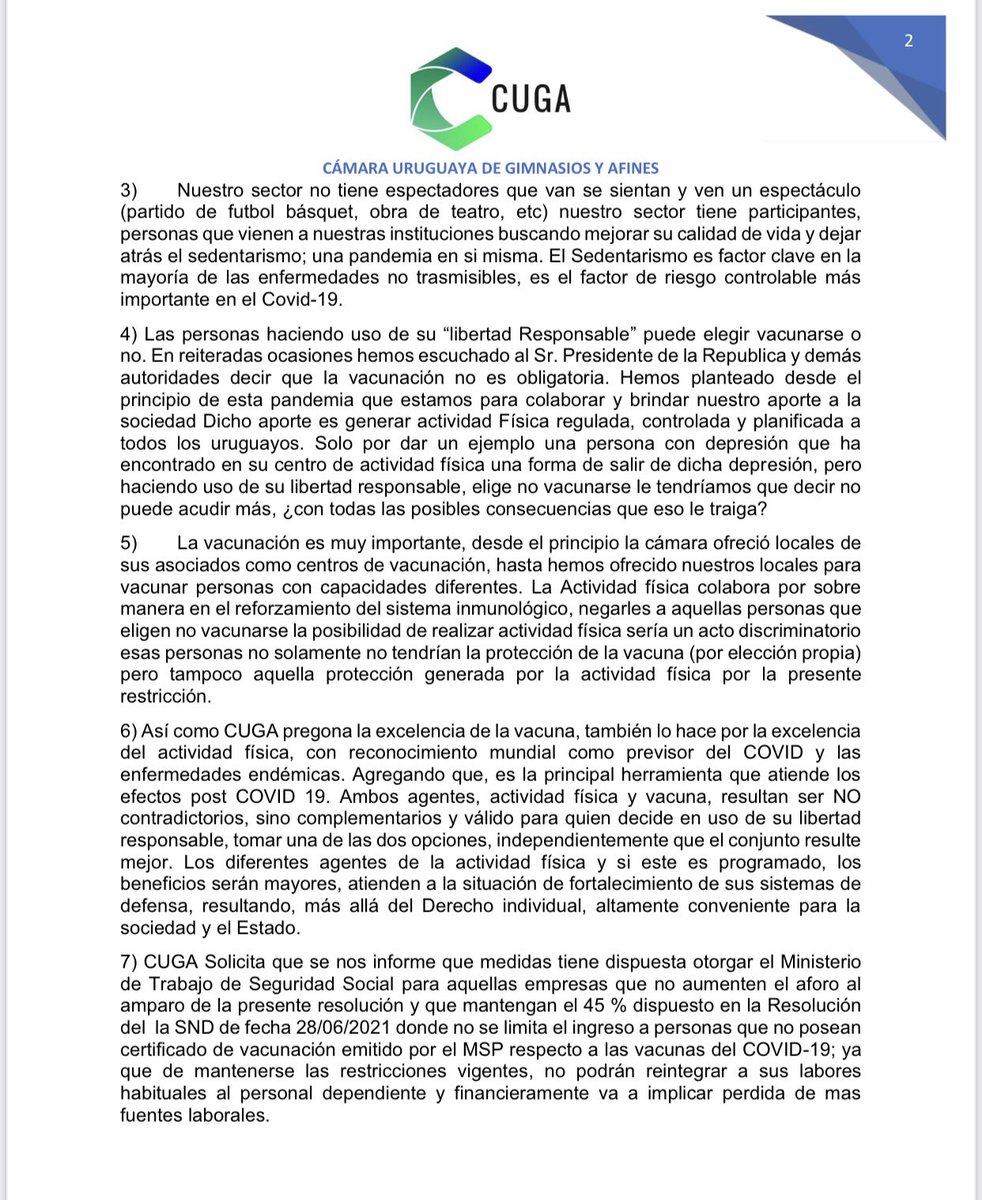 CUGAUY's tweet photo. Comunicado de C.U.G.A sobre la resolución de la @UyDeporte con fecha 30/7/2021 https://t.co/1atHZy4a8r