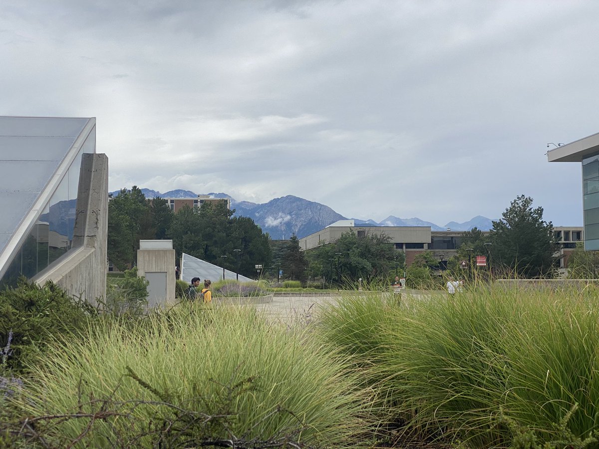 UUtah's tweet image. Cooler temps on campus continue. ☁️