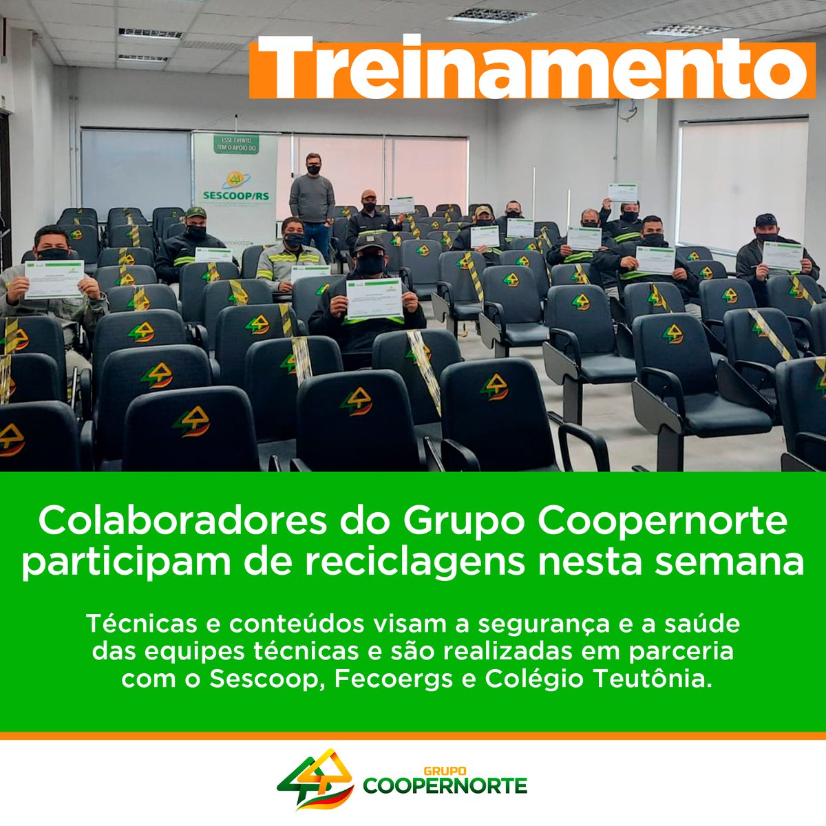 coopernorte's tweet photo. O Grupo Coopernorte iniciou nesta segunda-feira, um curso de reciclagem para colaboradores da área técnica sobre a Norma Regulamentadora - NR10, que estabelece requisitos e condições para a implementação de medidas de controle e sistemas preventivos. https://t.co/Sb4YLJXFfu