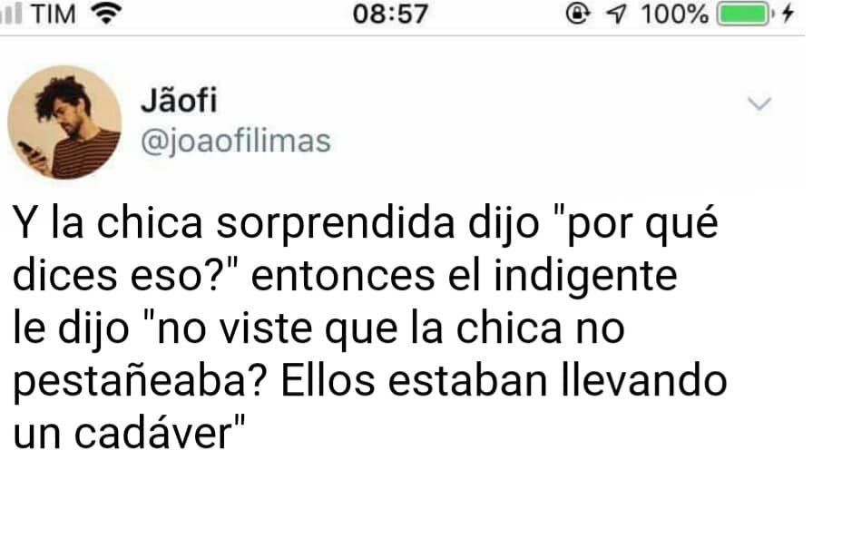 LO LEÍ DE NUEVO Y ME SIGO ESPANTANDO