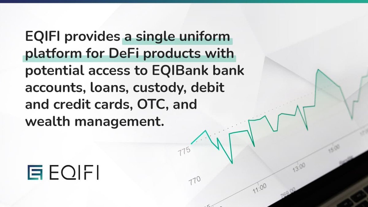 eqifi_finance's tweet photo. 1️⃣ A single, uniform platform for DeFi products.

#decentralized #finance #digitalbanking #DeFi #blockchain #fintech #EQIFI #EQIBank https://t.co/lNwjtnaR2S