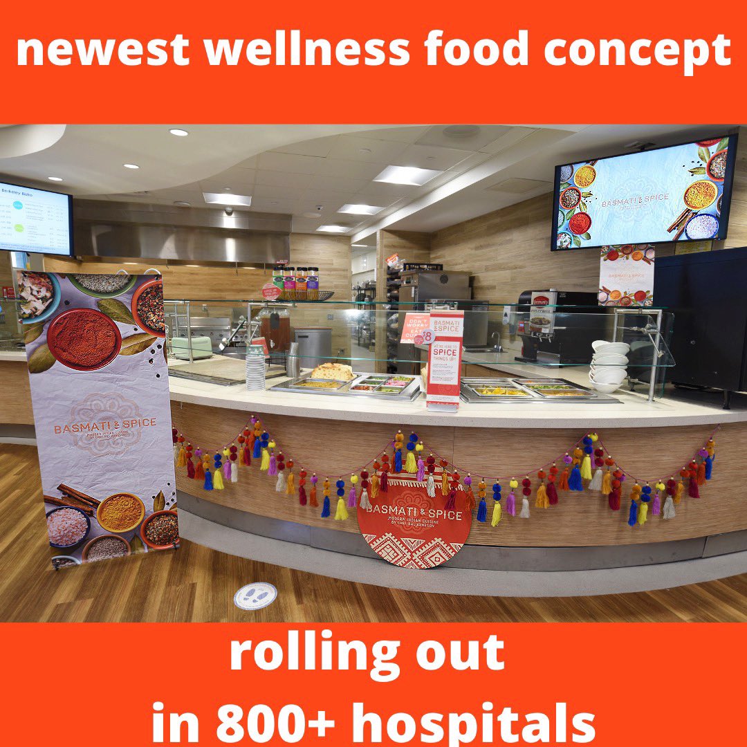 balarneson's tweet photo. My newest wellness food concept...rolling out in 800+ hospitals across the US 

Introducing @BasmatiAndSpice - a new flavour packed concept serving doctors, nurses, patients, staff, &amp; visitors at hospitals. It’s plant forward options represent the #PowerOfFood @MorrisonHC https://t.co/xiMfGMRgB1