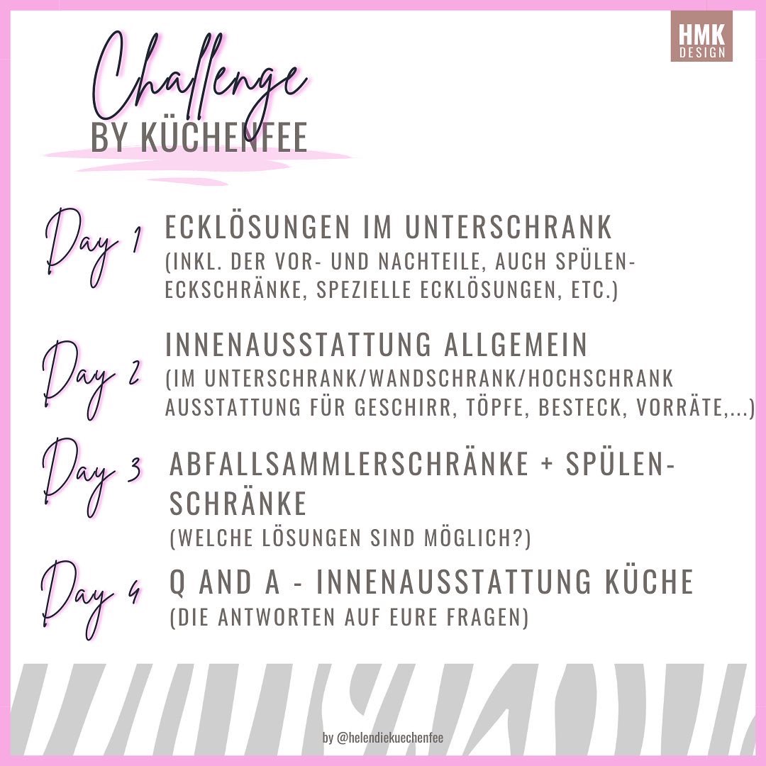 Am Dienstag, 03.08. startet die #challengebyküchenfee Schaut unbedingt bei Instagram rein und informiert Euch, was es aktuell in Sachen Innenausstattung für die Küche gibt. 🤩