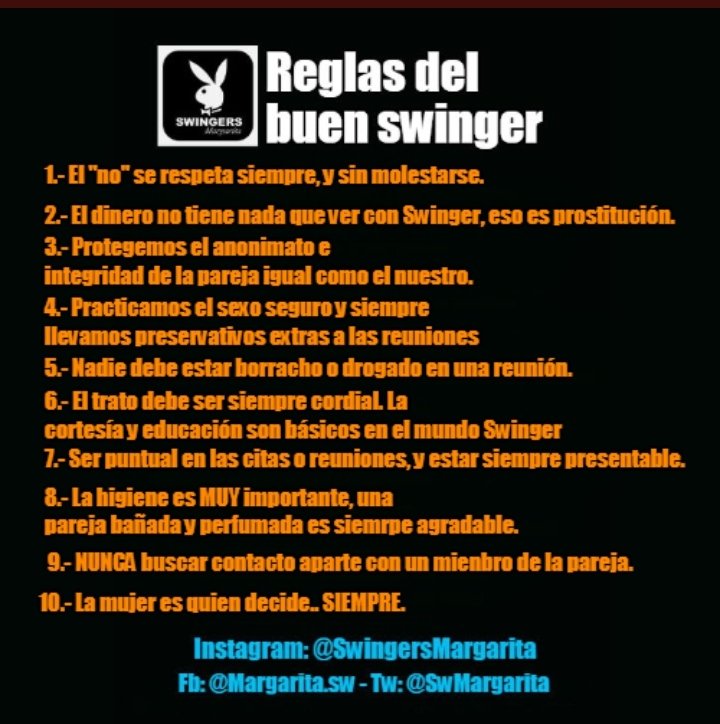 Hoy también queremos dar gracias a nuestros amigos de <a href="/SwMargarita/">Swingers Margarita</a> por estar apoyándonos en este inicio de cosas buenas para toda la comunidad swinger de la isla ..