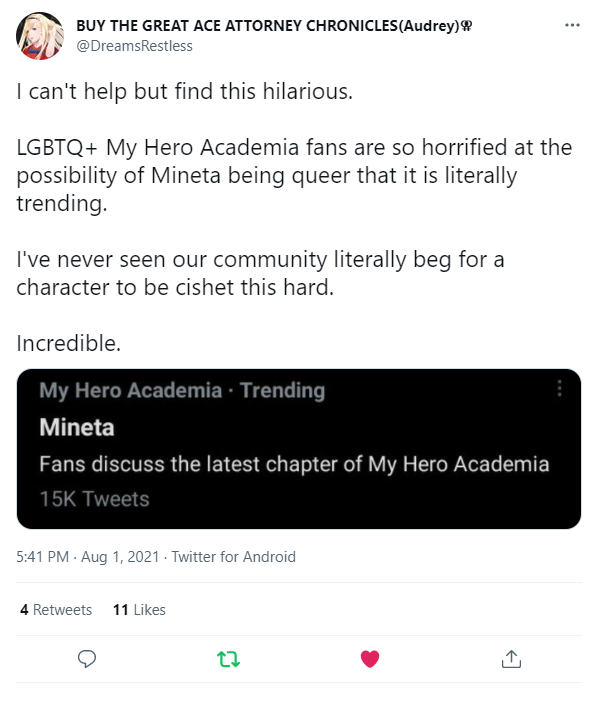 Twitter 上的 レイフォース T Co Kisz3oqsnw 英語圏でヒロアカの峰田がバイクシャル かも とツイッターのトレンドになった件って 多分日本側からすると2重の意味で分かりづらいと思うんですよね 1 惚れた という言葉の範囲が日本語と英語で違う 2