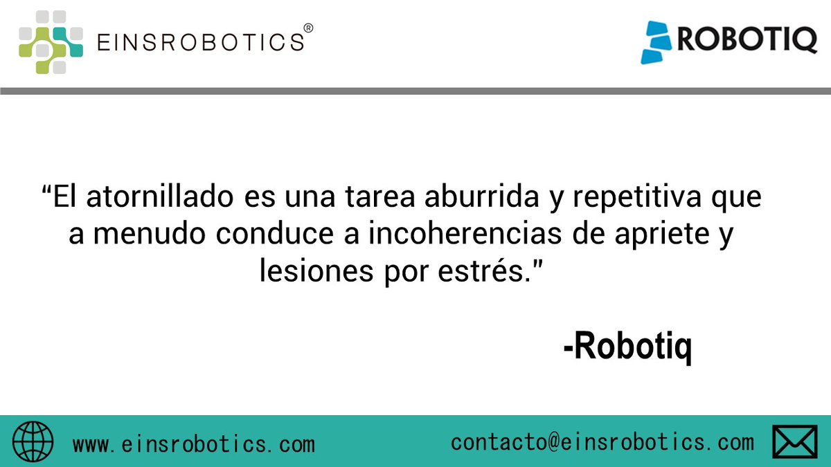 EinsMx's tweet image. Conoce más sobre la solución de atornillado de Robotiq que incrementará la calidad de tus productos y su uniformidad. 

Si tienes alguna duda sobre este producto no olvides contactarnos en nuestro sitio web/blog y a través de nuestras redes sociales.

#einsrobotics #Robotiq