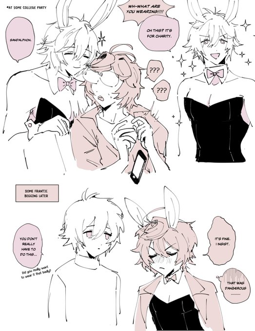 bunny day (college au) 
all i wanna do is make comics about sandalphon's cringe fail life 