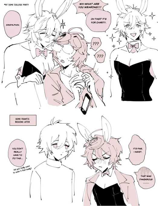 bunny day (college au) 
all i wanna do is make comics about sandalphon's cringe fail life 