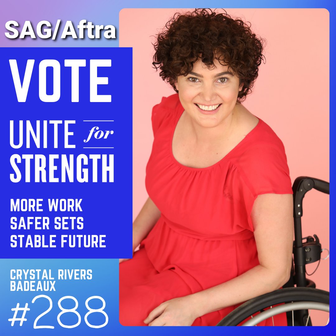 Vote for me, CRYSTAL RIVERS BADEAUX #288 Convention Delegate/LA Local Board Member,Yvette Nicole Brown for LA President, & the entire @unite4strength Team! More work. Safer sets. Stable future. #unionstrong #SAGAFTRA #SAGAFTRAelection #uniteforstrength