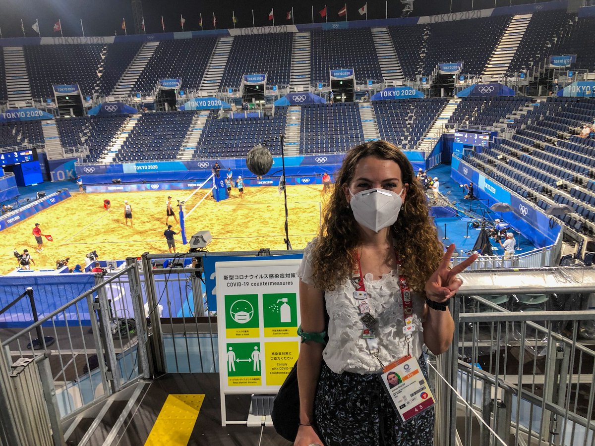 Men’s beach volleyball quarterfinals, USA v Germany. Its CRAZY how empty the stands are… 

#tokyo2020 #tokyoolympics #beachvolleyball #photojournalist #camerawoman #photog