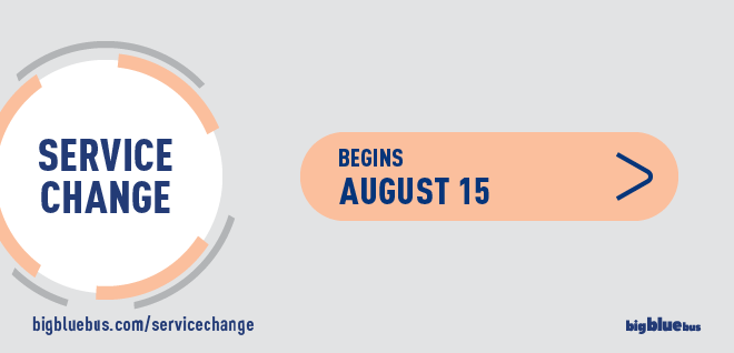 SMBigBlueBus's tweet photo. Beginning 8/15, we’re introducing a new #Express7, restoring service on 3 routes, and making schedule changes on many others. For details, visit: https://t.co/ZiPBDZEyXl. https://t.co/MS4EA9fDqy