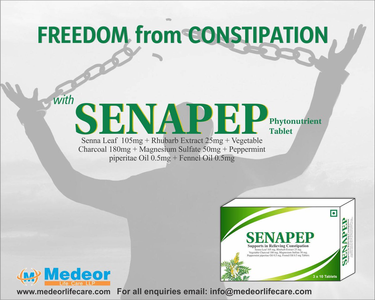 MedeorLifeCare's tweet photo. #Regular use of #Senapep can offer freedom from Chronic #constipation &amp; make one feel good all day. #Medeor Life Care’s #Senapep is a safe &amp; effective #herbal formula that offers quick relief from constipation. To know more about visit https://t.co/HKYIdB2LAN https://t.co/DswcVEmJUy