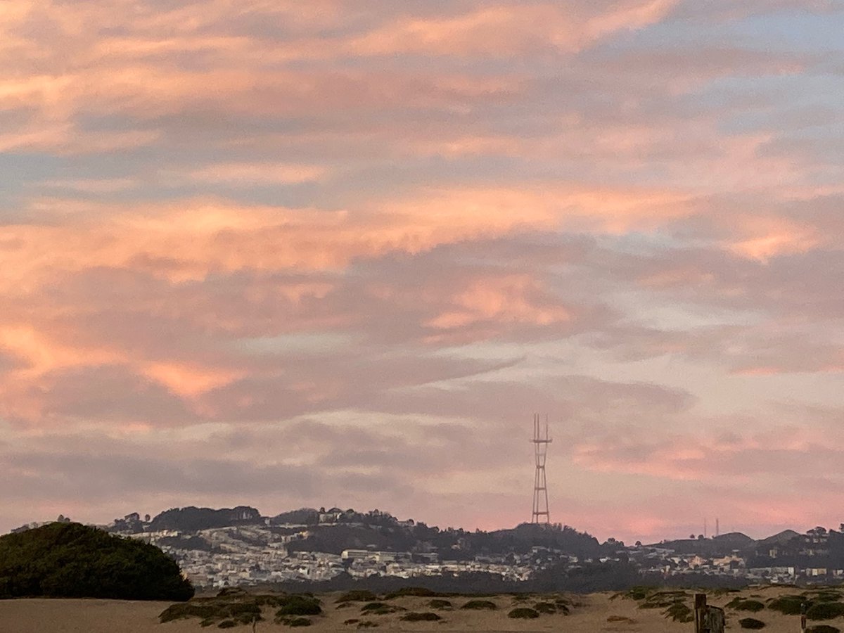 Sutro Tower as seen from Fort Funston… #nofilter #sunset #fortfunston #sutrotower