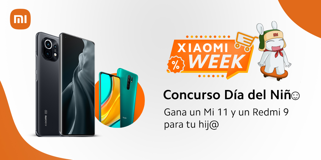 XiaomiChile's tweet photo. [CONCURSO] Gana un #Mi11 y un #Redmi9 para celebrar el Día del Niño con los dctos de Xiaomi Week. Solo tienes que 1️⃣ Seguirnos. 2️⃣ Darle RT a este post y 3️⃣ Menciona a tu hij@ o amig@. ¡Así podrián ser suyos! 
*Participación válida hasta el domingo 08/08 https://t.co/rfBCjyIjbz