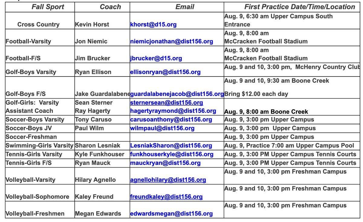 WE_R_WARRIORS1's tweet photo. WARRIOR NATION:  Fall practices and tryouts begin Monday August 9.  Make sure you register online and have a current physical on file:
https://t.co/ar3I1vzul1 https://t.co/RxmaFfPJoG