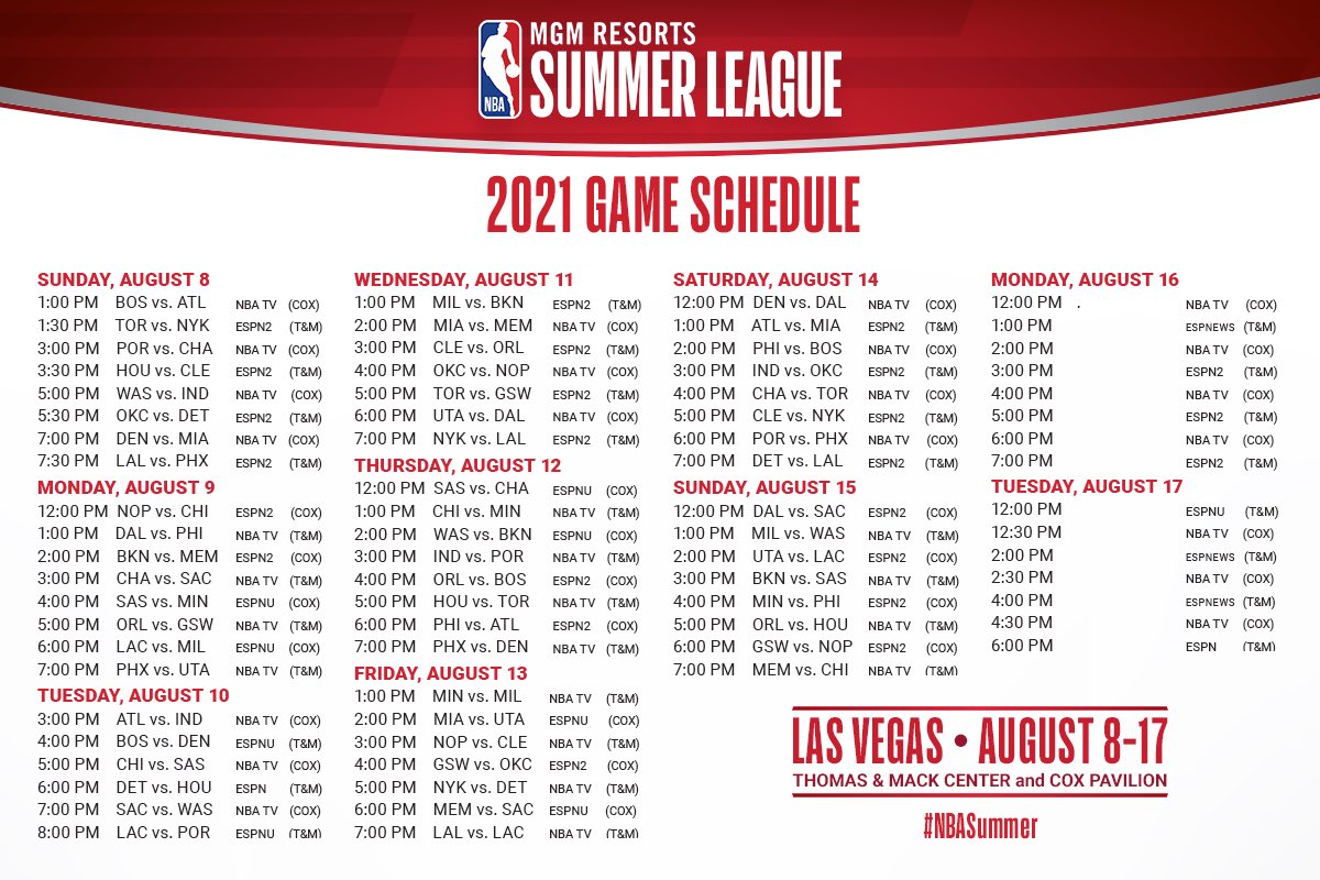 Nba Summer League 2022 Schedule Nba Summer League On Twitter: "Save For Quick Reference ⬇️⬇️⬇️  Https://T.co/Ufpuu4Ia38" / Twitter