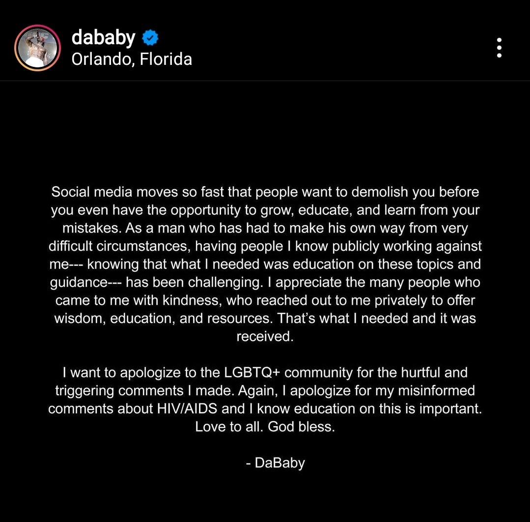 bronxharlemusa's tweet photo. #DaApology from #DaBaby
He worried about being #cancelled https://t.co/3VDAUvCEDe