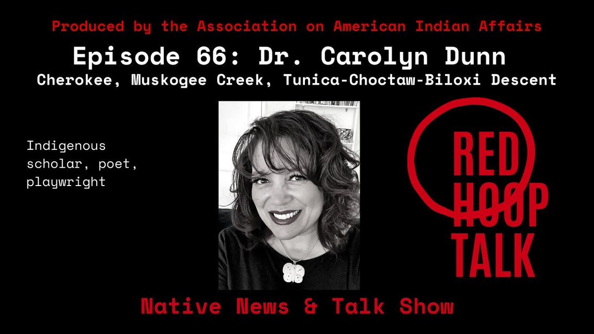 IndianAffairs's tweet image. Catch #RedHoopTalk on demand with Dr. Carolyn Dunn, #Indigenous scholar, poet, playwright. You can stream this and every episode on our YouTube – while you're there, be sure to subscribe so you never miss an episode! bit.ly/2WO8P7f

#NativeTalkShow #NativePodcast