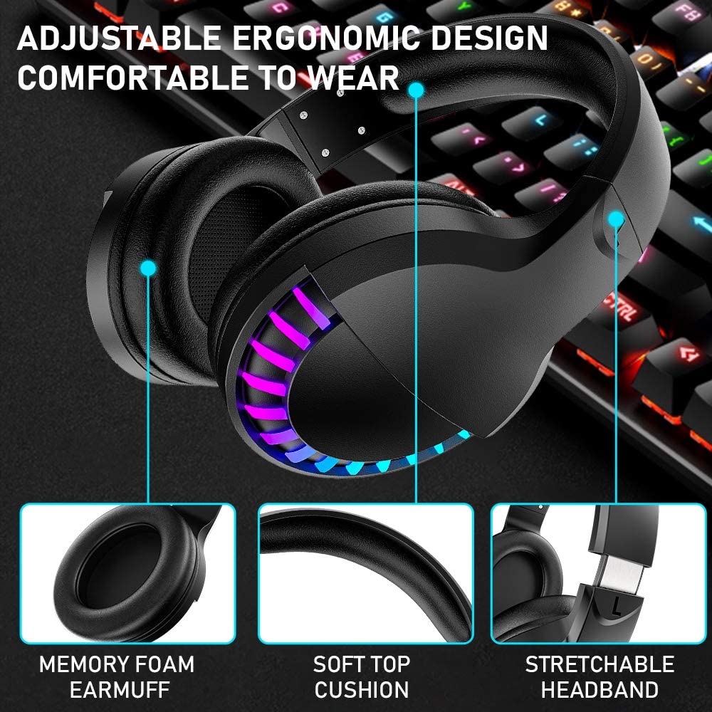Manbasnake__Q's tweet image. Wireless Bluetooth Headphone with Noise Cancellation HiFi Stereo Sound Mic Deep Bass Protein Earpad Rainbow RGB Backlight Rechageable Over Ear Headset for PC Mac Game Travel Class Home Office #keyboard 
 #earphone #earphone🎧 #earphones🥳❤️🥳