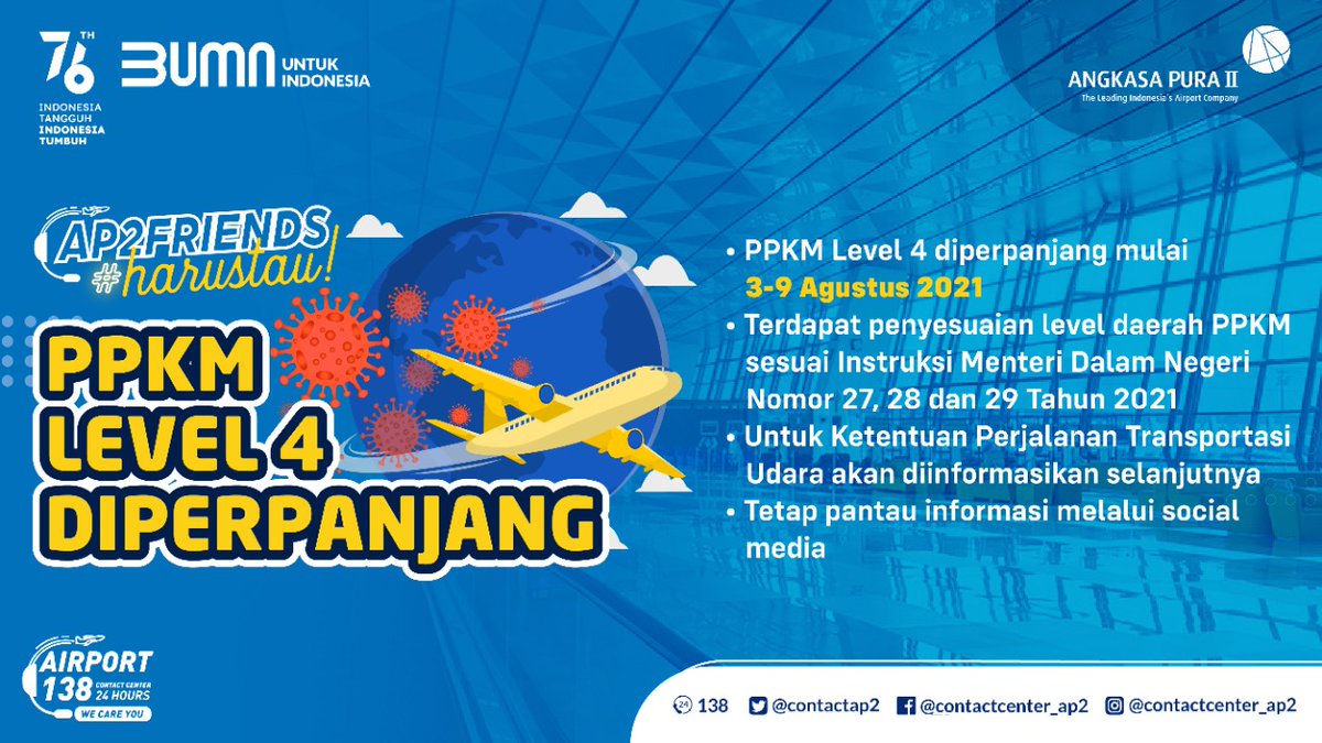 FYI #AP2friends…
Tetap pantau informasi terupdate melalui social media yah..

#ContactCenter138