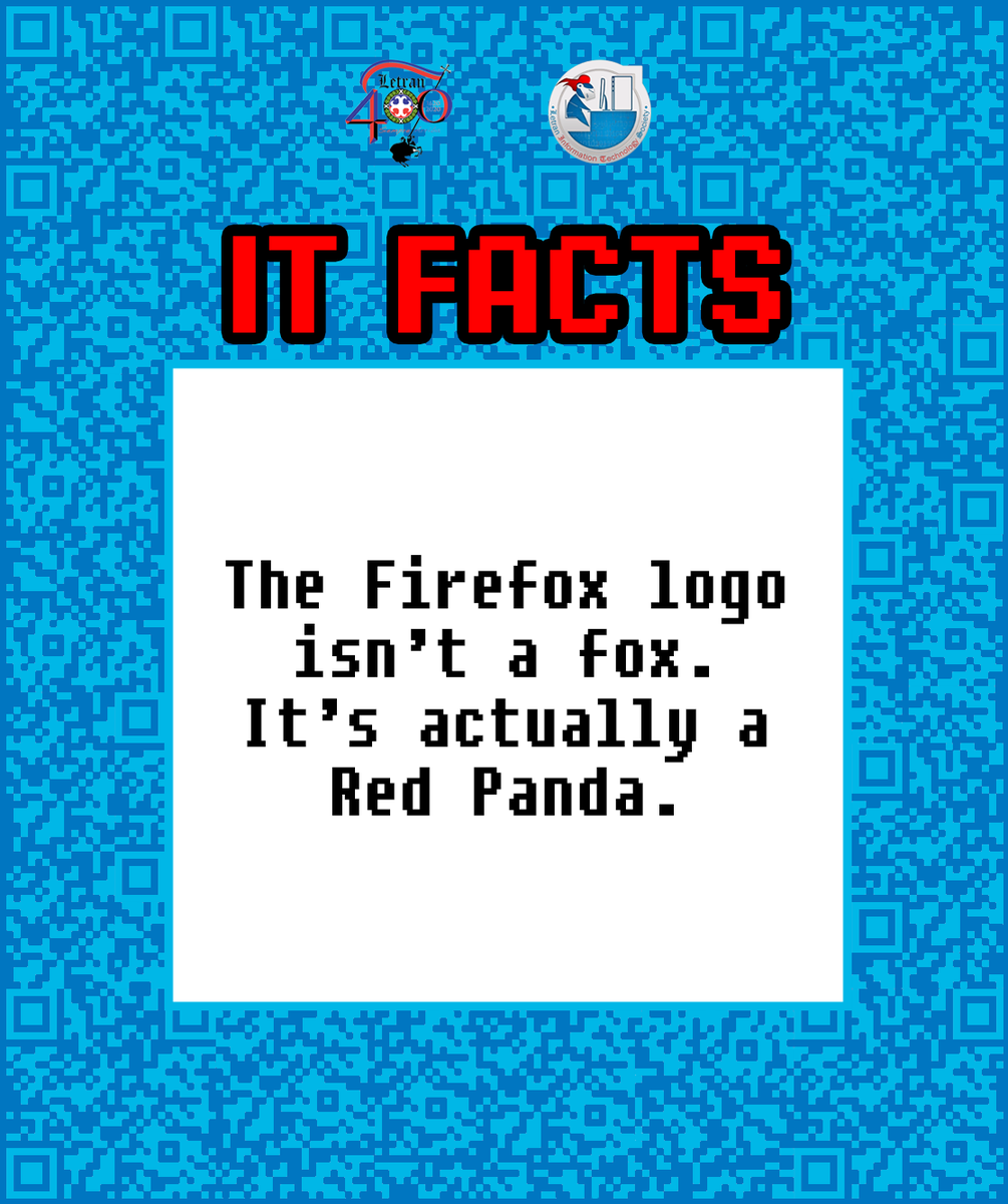 LITSManila's tweet photo. DID YOU KNOW? 

The animal in the Firefox logo that embraces the blue globe is a Red Panda. The Red Panda is a rare and protected species that are only found in Asia. The meaning of the Firefox's logo is that the browser is accessible all over the world and it works fast. https://t.co/nqA245CZ3Z