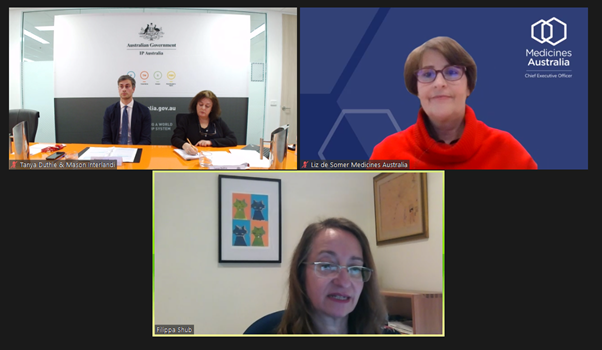 MedicinesAus's tweet photo. Great discussion about the importance of intellectual property - #COVID19 has highlighted the importance of IP and how it can help quickly create innovative treatments, like vaccines. 

#BiotechTalks @IPAustralia @dfat @Starpharma_ASX @AusBiotech https://t.co/BqnjRuSIXd