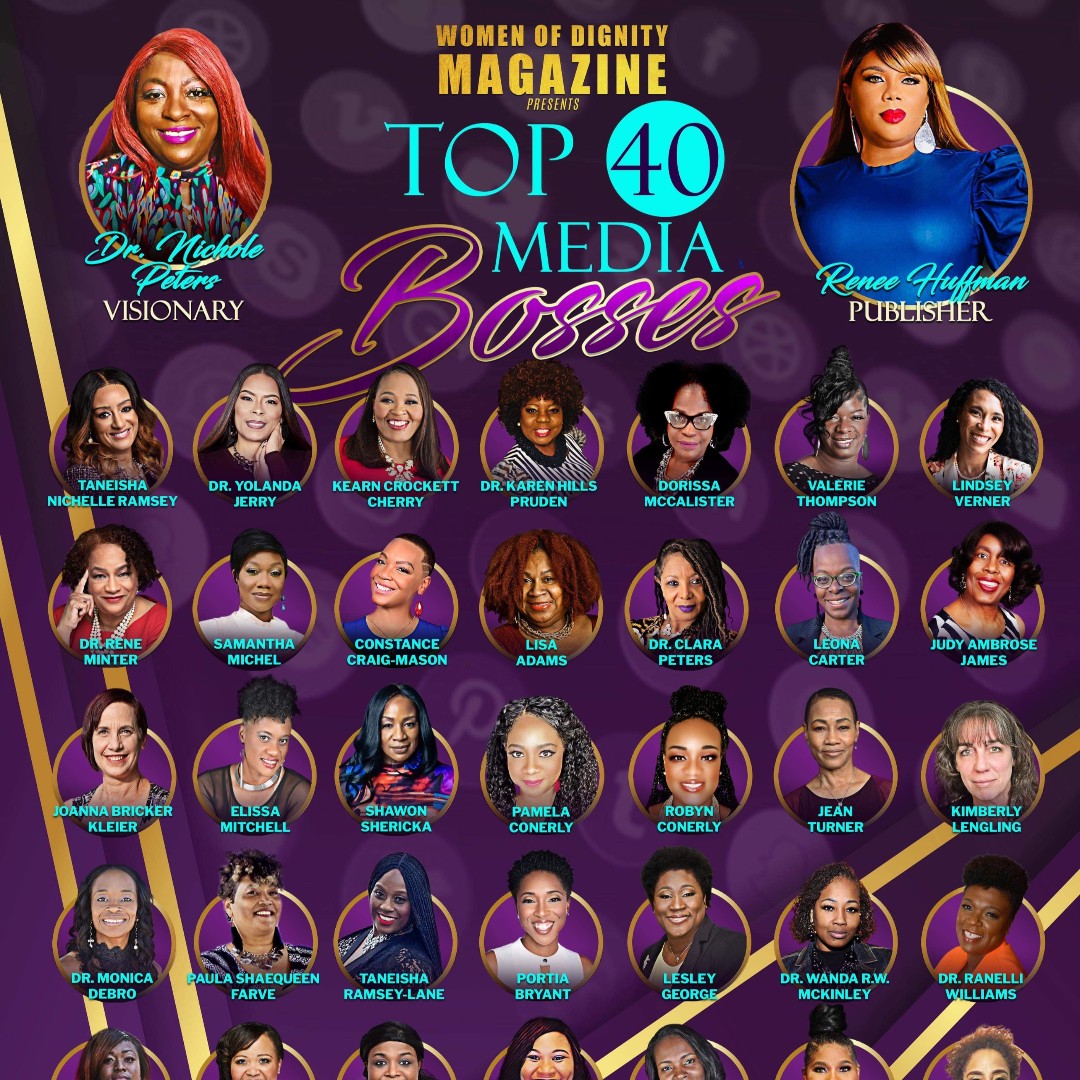 KearnCherryPRN's tweet photo. I'm so honored to be recognized in the Top 40 Media Bosses!
Women of Dignity Magazine is super excited to celebrate Top 40 Media Bosses with the extraordinary Visionary Nichole Ebullience Peters.
#kearncherry #kearncrockettcherry #speakers https://t.co/TyLQX5hRaX