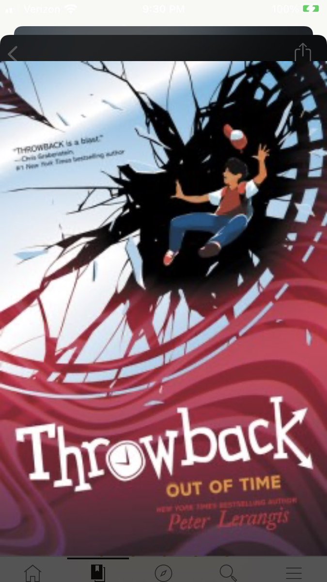 Just finished Throwback: Out of Time ⌛️ by @PeterLerangis and I loved 🥰 how it ended 😀!

I love books about time 🕰 travel 🧳!
#throwbackbook #middlegraderead #peterlerangis