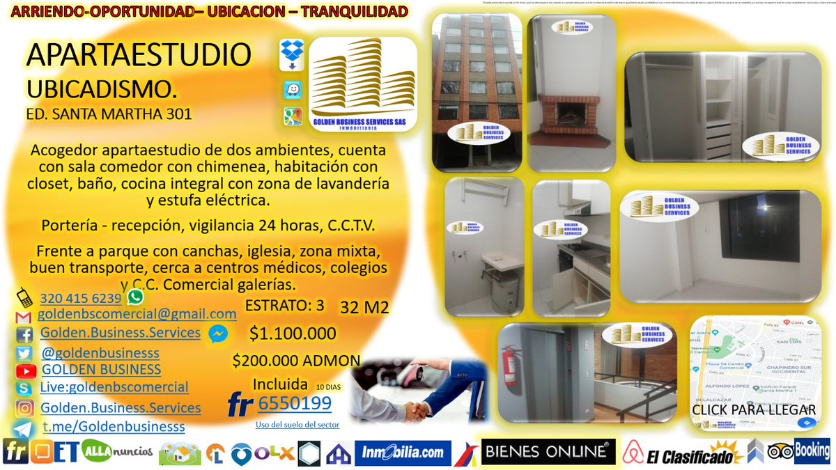 GOLDENBUSINESSS's tweet photo. ARRIENDO APARTAESTUDIO GALERÍAS
https://t.co/Pu7ngVADTg
Fotos y más en DROPBOX
https://t.co/K6t5eGwtXQ
CONTACTA NUESTROS ASESORES
https://t.co/P4Ty2KIJ28
https://t.co/1khatjISMM https://t.co/19AbY34jpU