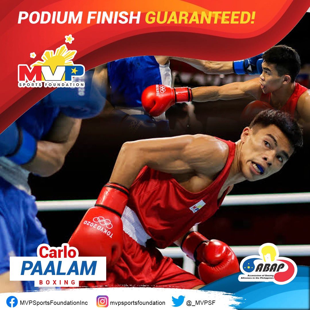 3RD OLYMPIC MEDAL FROM BOXING FOR PH AT THE TOKYO OLYMPICS 🇵🇭 

Carlo Paalam secures a semi-finals spot and a BRONZE medal after beating the defending champion from Uzbekistan at the #Tokyo2020  Olympics via STOPPAGE.🔥 

Follow us on our social media handles! mvpsfph