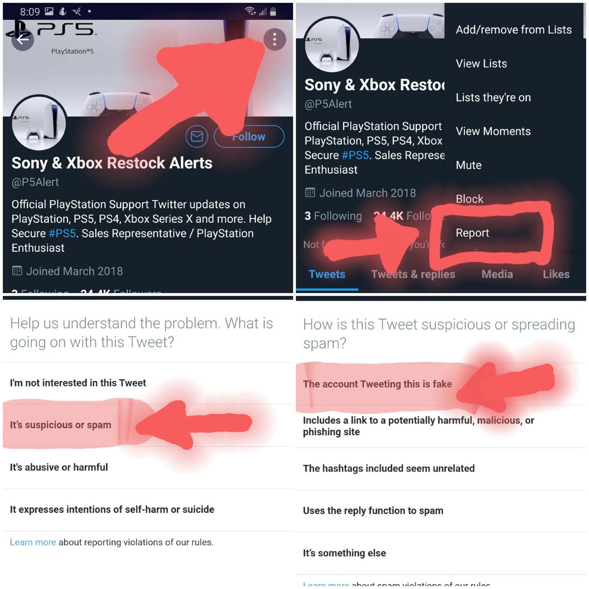 Help me STOP these SCAMMERS by reporting them with me! Follow the steps before! NEVER but from TWITTER!