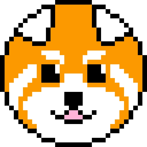 ほぼネコ ほぼキノコ على تويتر 丸レッサーパンダ ドット絵 丸32ドット