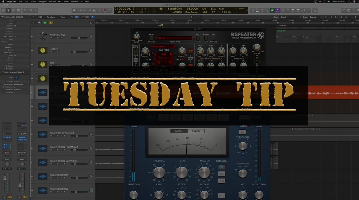 RecordingInside's tweet image. Chris shows how to use side-chaining to stop a delay smearing a lead vocal.

insidetherecordingstudio.com/category/tuesd…

#TuesdayTip #SideChaining #vocal #delay #audioengineering #audiomixing #audio