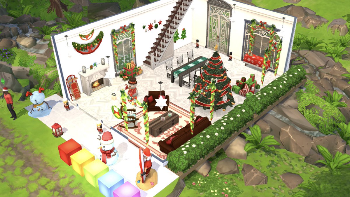 scottsimoleons's tweet photo. @sims_central 🟥🟨🟩🟦🟪 Here is my🎅 Winterfest in August Cottage 🎅 where I hosted a party earlier today, but I won't be in the contest myself since I'm one of the organizers. #TSMwinterfest https://t.co/K3ayq6bQFg