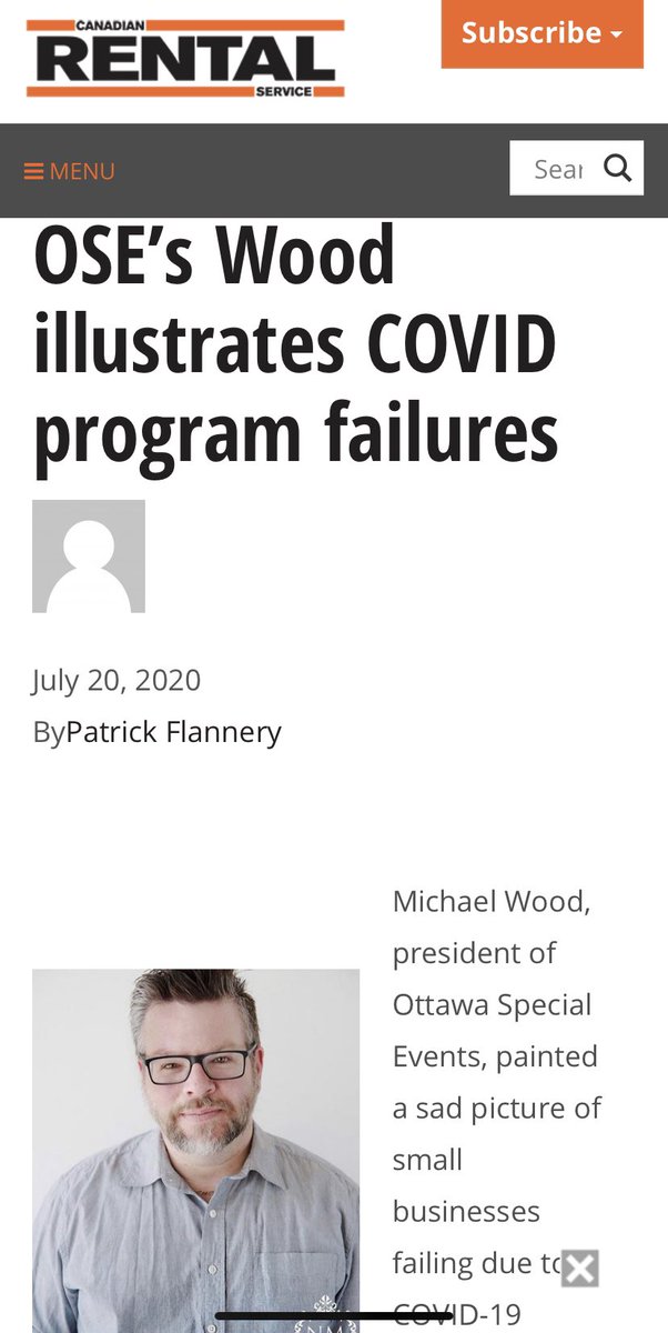 Thank you <a href="/CRSmagazine/">CRSmagazine</a> for the mention again this month.  I can’t thank Patrick Flannery for his support over the past 17 months.

This is the national equip rental trade mag.

Even if this there is a fourth wave I will continue to advocate for all Ottawa businesses and beyond.