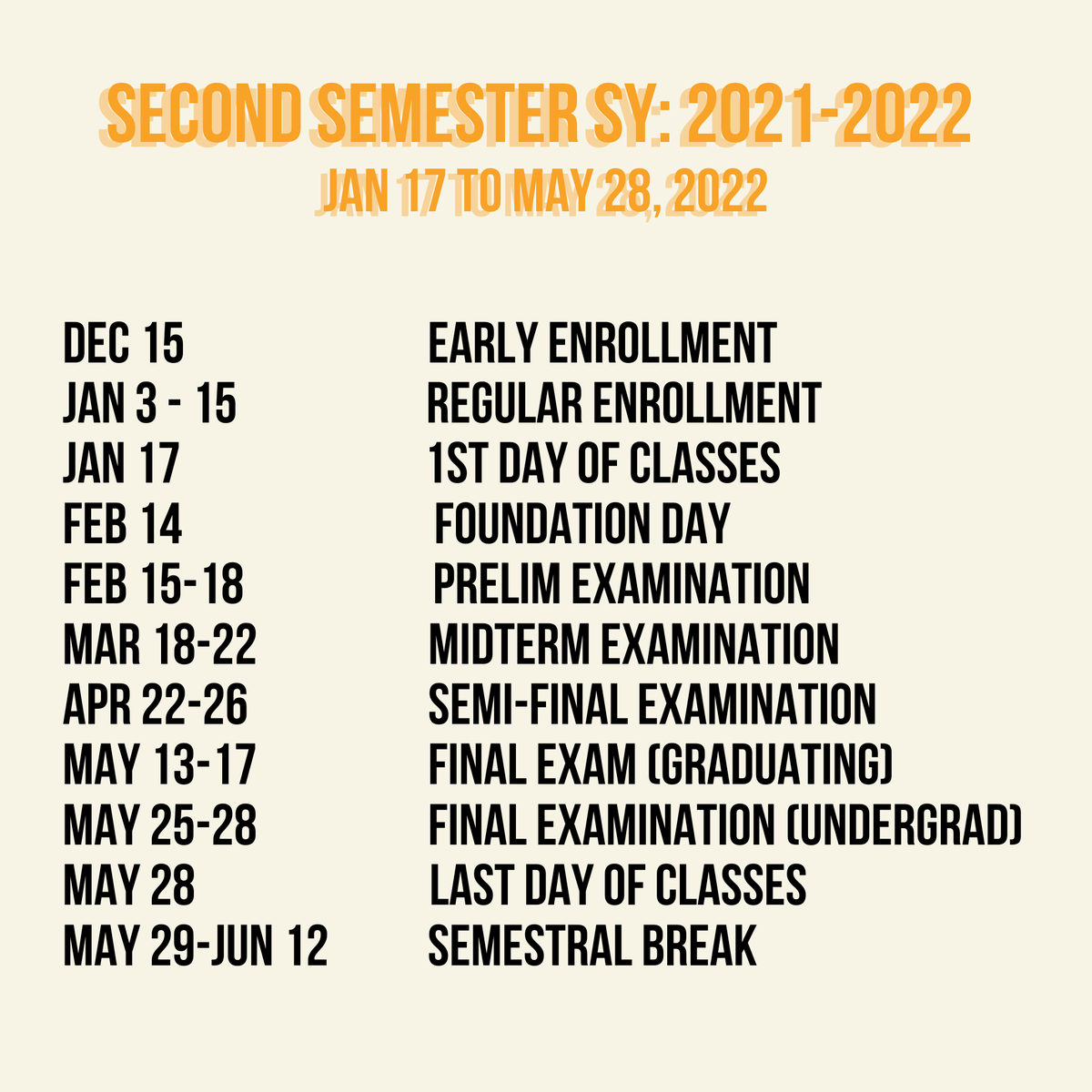 USGUNC's tweet photo. UNC SHOOL CALENDAR (AY 2021-2022)

Hello, Hi, Mabuhay, and Welcome back, UNCeans to another academic year full of learning, productivity, and fun-filled surprises!

This year, let's keep the RED and GRAY flag raised high!

#AlwaysOfServiceToOthers
#LeadServeExcel
#UNCUSG22 https://t.co/Mwcr9LUQCg