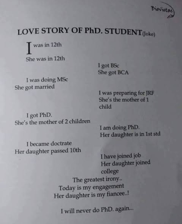 Got this sweet poem on Quora for PhD students 👨‍🎓♥️. #phdchat #PhD #PhDposition #PhD #phdlife #PhDone #phdadvice <a href="/PhDVoice/">PhD Voice - Independently Run</a> <a href="/PhdExhausted/">Not so Exhausted Anymore, Ph.D.</a> <a href="/thephdstory/">The PhD Story</a> <a href="/PhDForum/">PhD Forum</a>