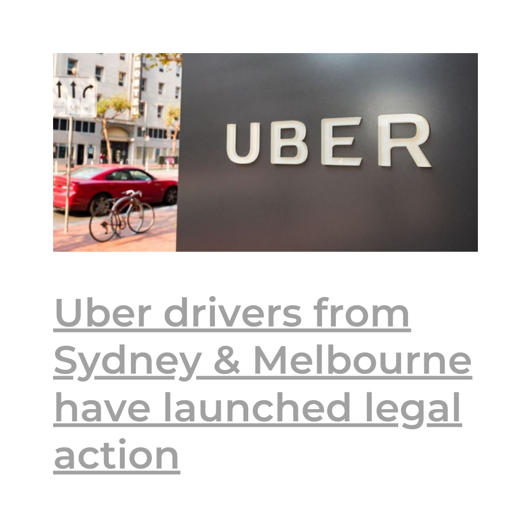 They are launching legal action against Uber to prove they are employees and are hoping to emulate a landmark UK win.

FULL ARTICLE: bit.ly/3impbfL

#uberclassaction #uber #ubernews #transportallianceaustralia #classaction #uberdriver