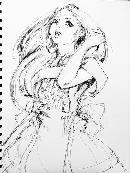少し描きました😅
夜勤なので寝ます😅

#イラスト 
#illustration 
#オリジナル 
#Original 
