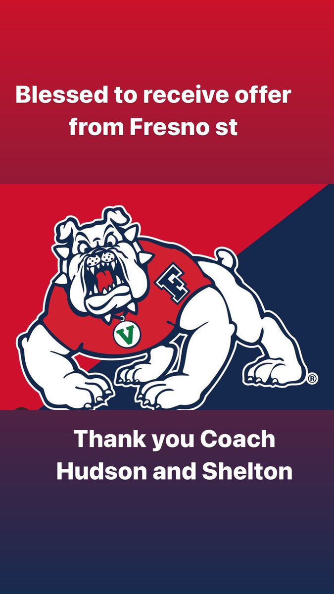 I received another offer from Fresno St. Thank you Coach Hudson and Shelton! @simplyy_bball @ChrisPoPoola @RonMFlores