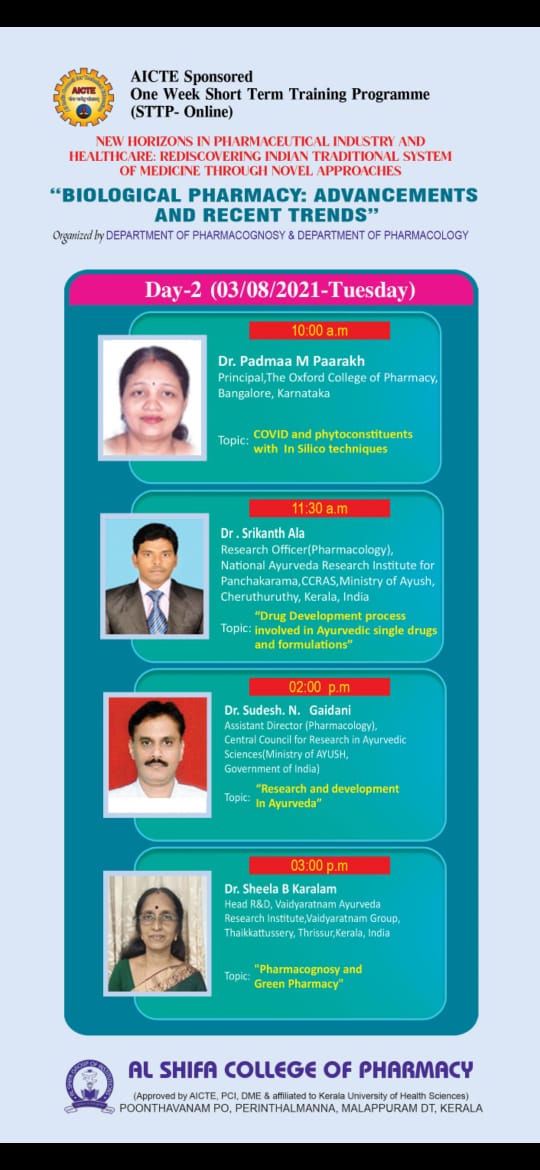 Al Shifa College of Pharmacy; Perinthalmanna on Twitter "DAY 2 (03/08